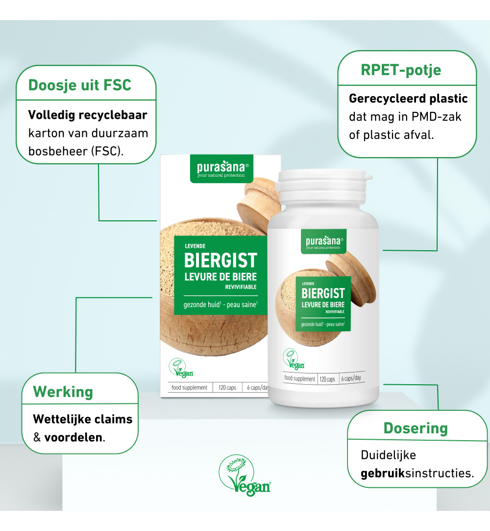 Purasana Levende Biergist/Levure De Biere Revivifiable (120 capsules)