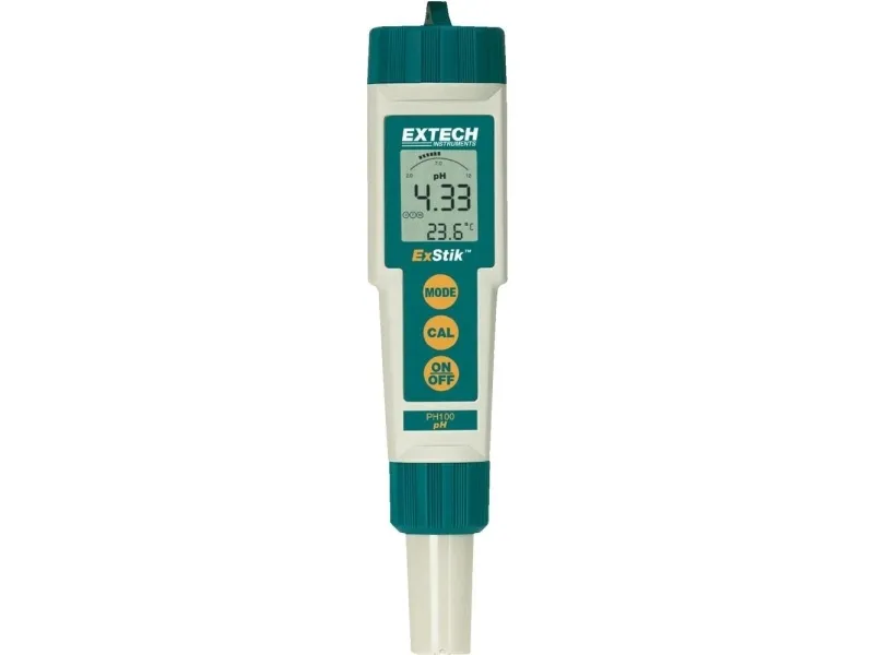 pH-måleapparat Extech PH100 pH-værdi 0 - 14 pH Kalibreret Fabriksstandard