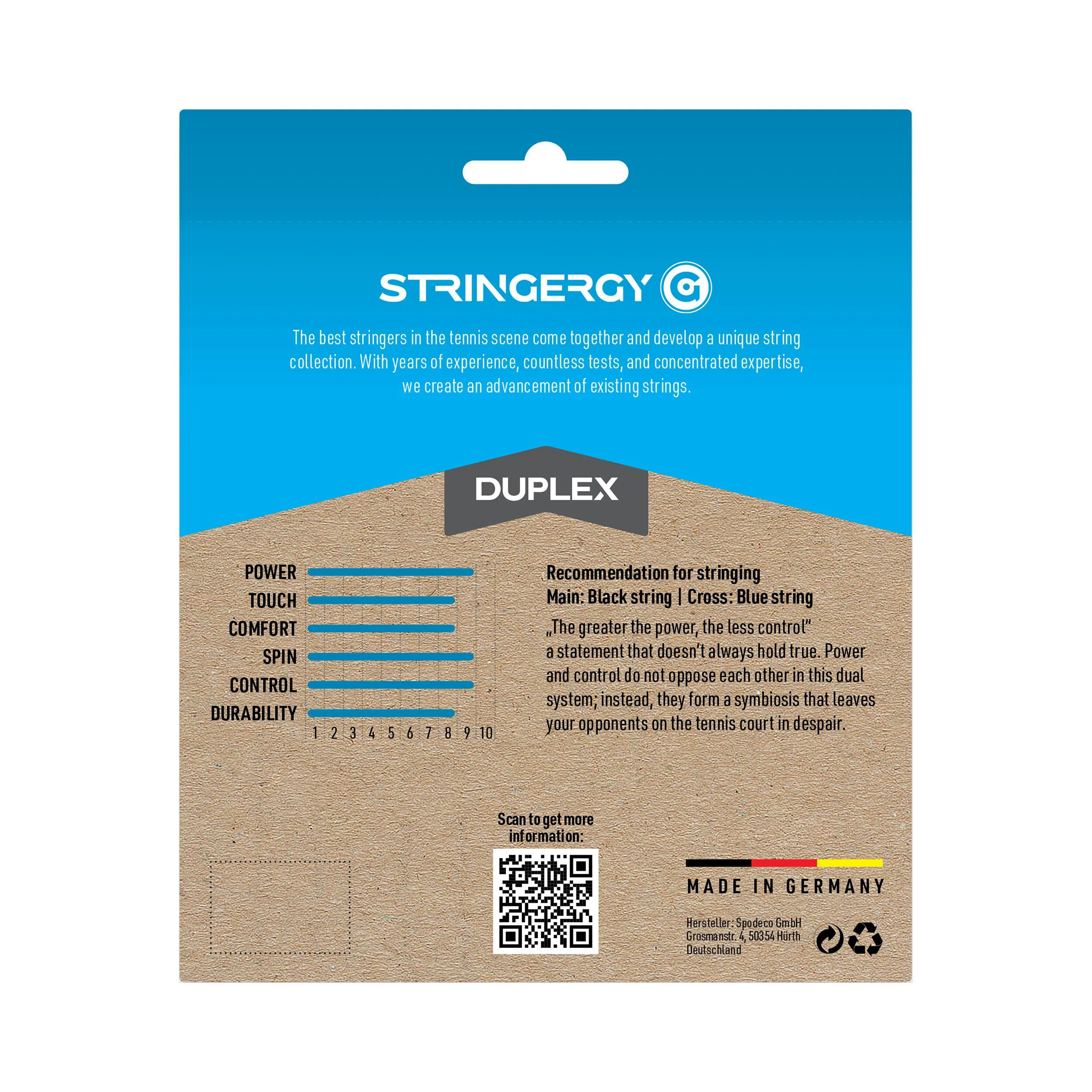 Stringergy Duplex Cordage En Garniture 2x 6m - Noir , Bleu
