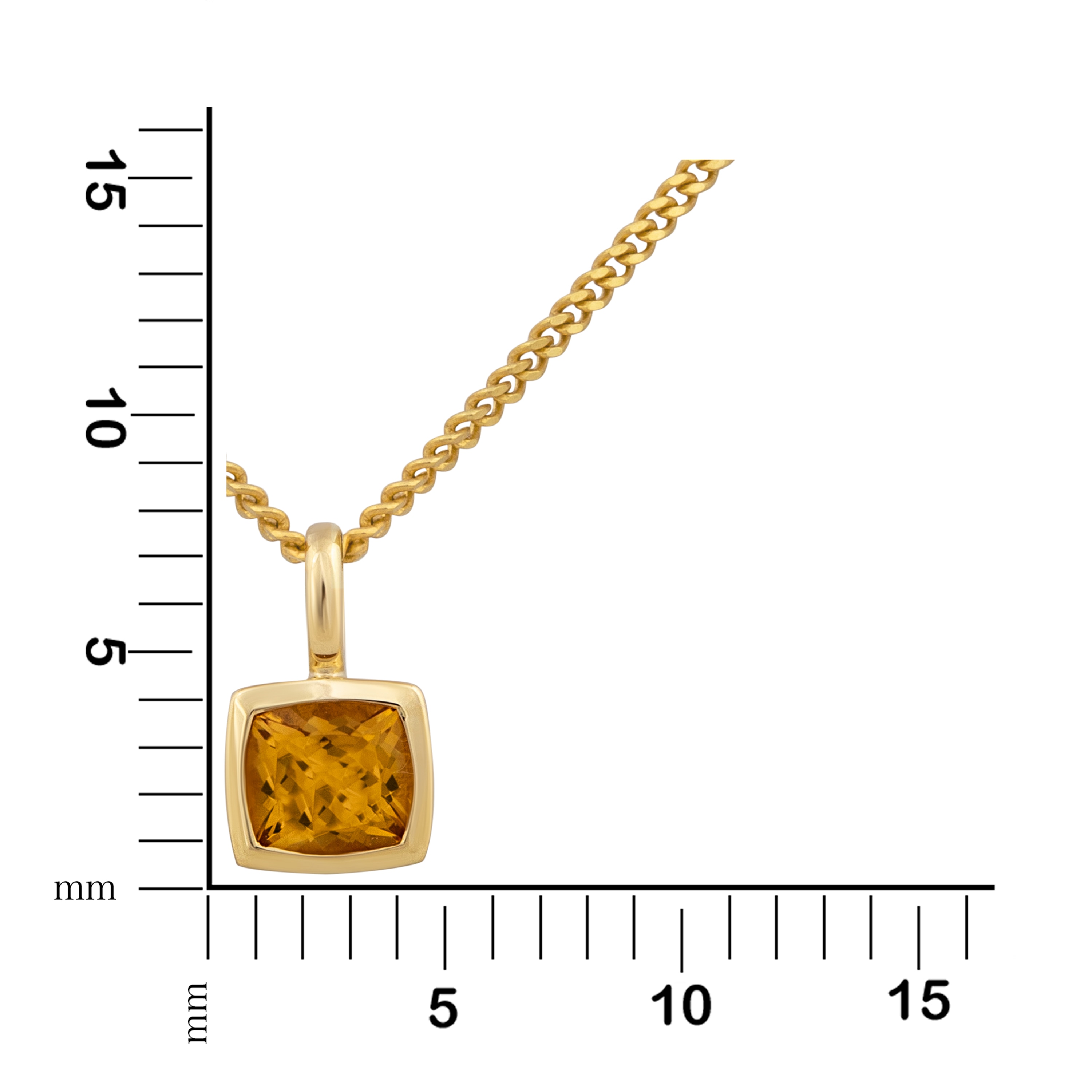 Orolino Halskette Gold 585 mit echtem Citrin 5x5mm
