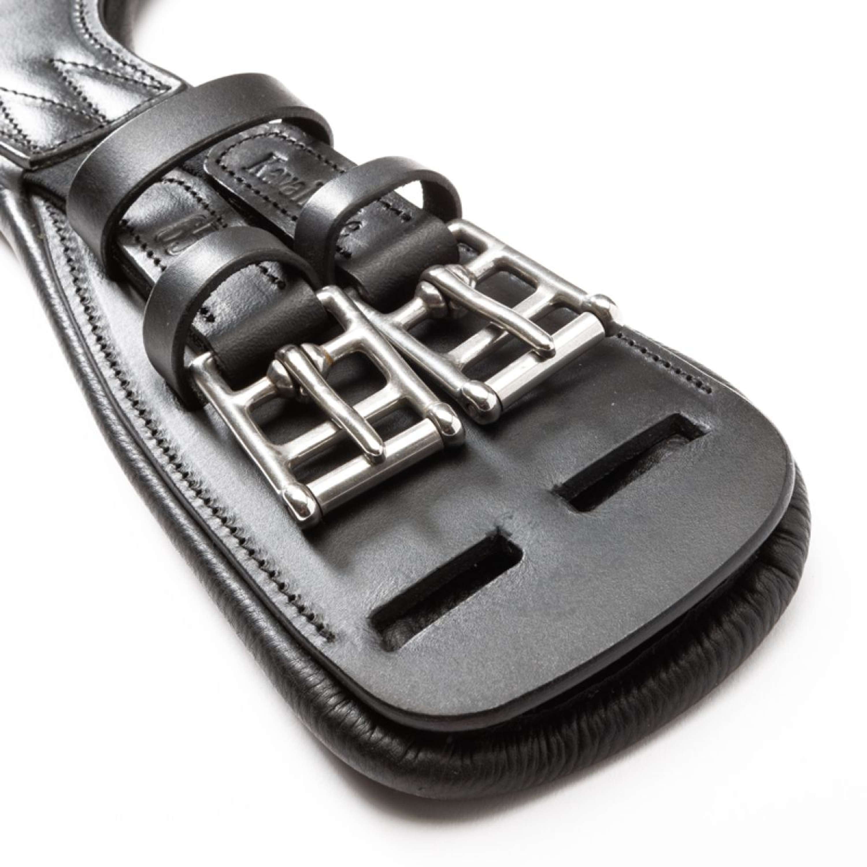 Kavalkade Dressuursingel Casper Oiled Leather met Elastiek Zwart