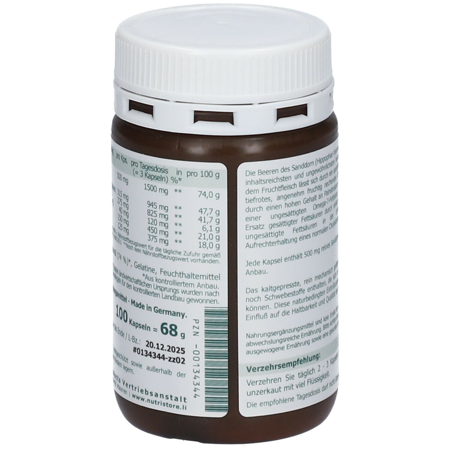 Omega -7 Sanddornöl 500 mg