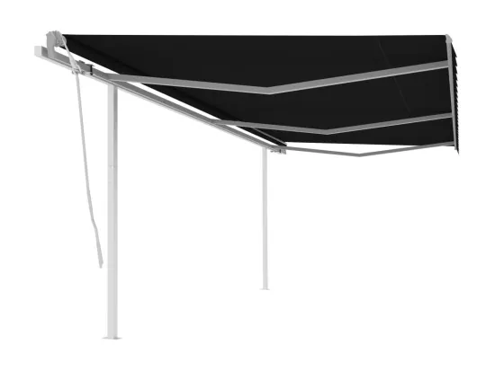 Auventanuel rétractable avec poteaux 6x3,5 Anthracite