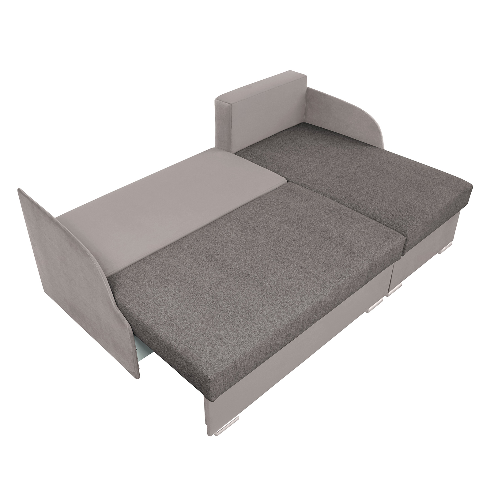 Ecksofa - braun-taupe - mit Liegefunktion - 2 Bettkästen