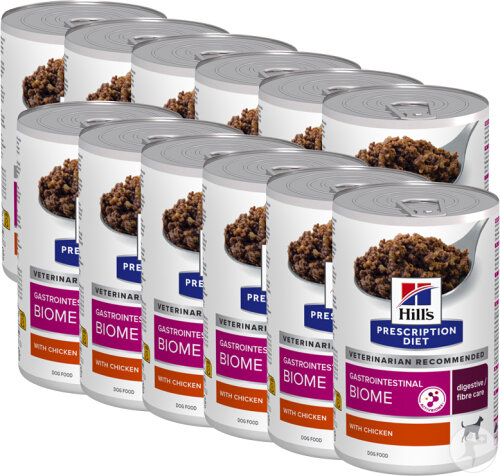 Hill's Pet Nutrition Prescription Diet Gastrointestinal Biome Digestive Care Canine Poulet 12x370g