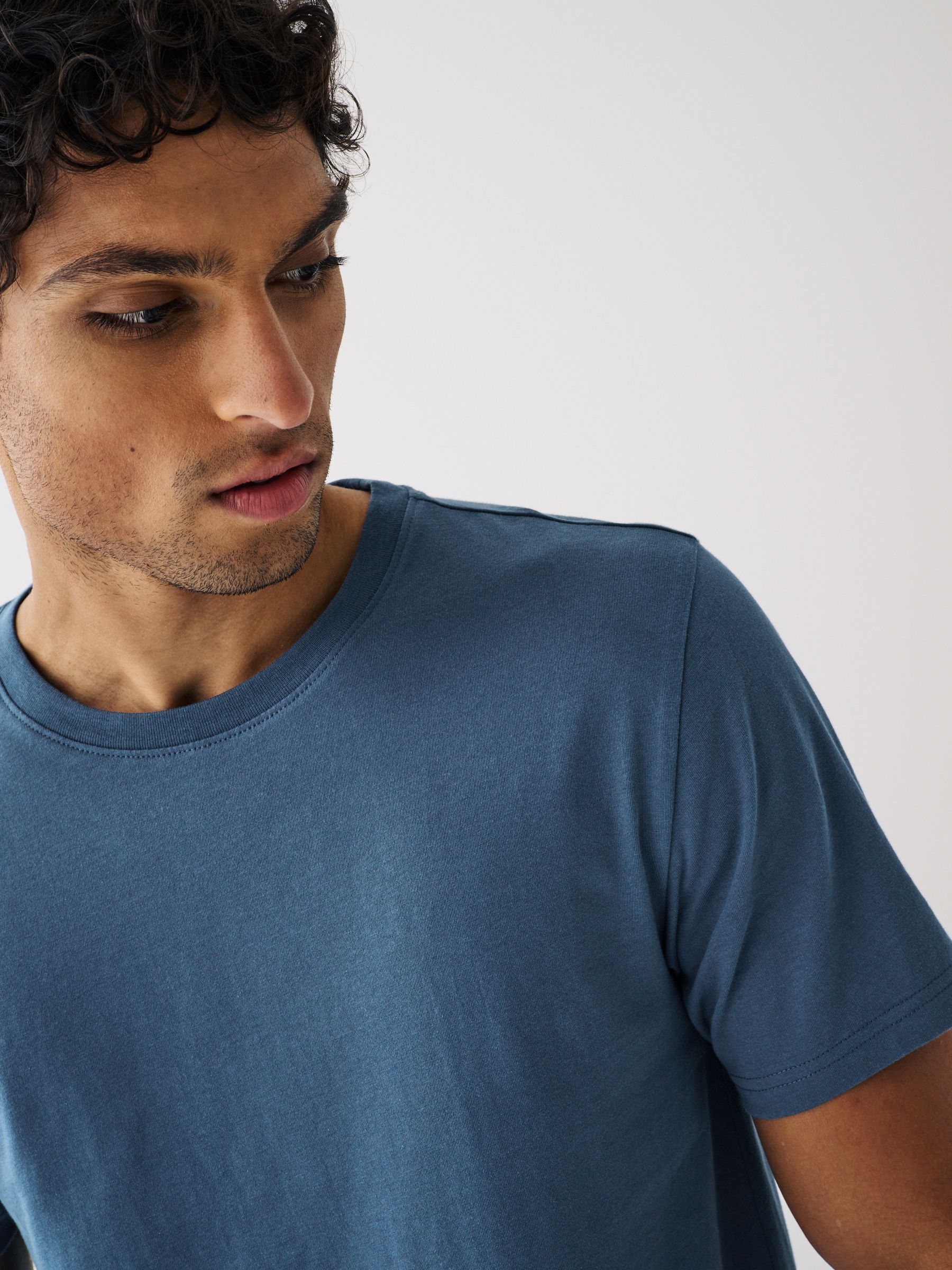 Zwart/leisteen/grijs gemêleerd/wit/marineblauw/blauw - Normale Pasvorm - Essential katoenen T-shirts verpakking van 6