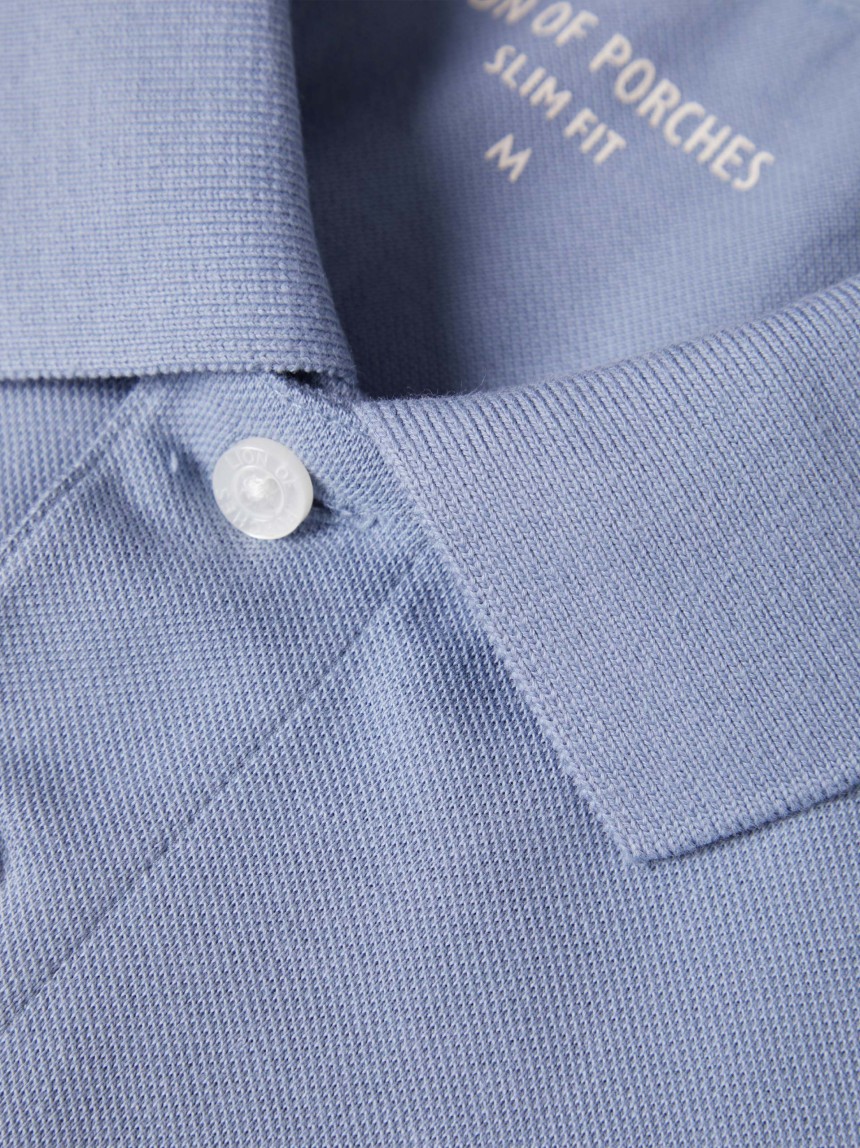 Polo piqué slim fit garment dye