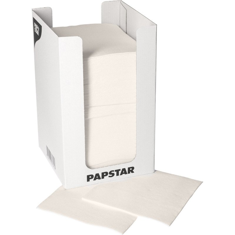 Serviette de table en ouate 2 plis 20 x 20 cm - Boite distributrice de 100