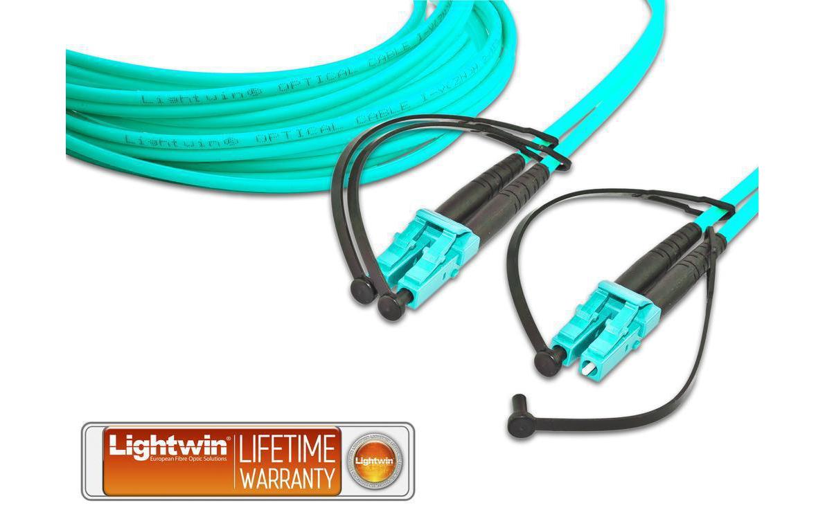 LWL-Patchkabel Multimode LC – LC, OM3, Duplex, 0.25 mHochwertiges Duplex LWL Patchkabel 0.25m, MM OM3, LC – LC