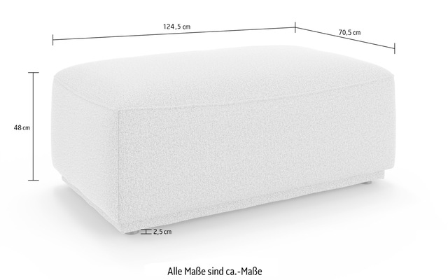 s.Oliver Polsterhocker »EMMERIK Sitzhocker mit Wellenfederung, Masse B/T/H: 124,5/70,5/48 cm« hoher Sitzkomfort, gemütlich und modern, passend zur Serie Emmerik