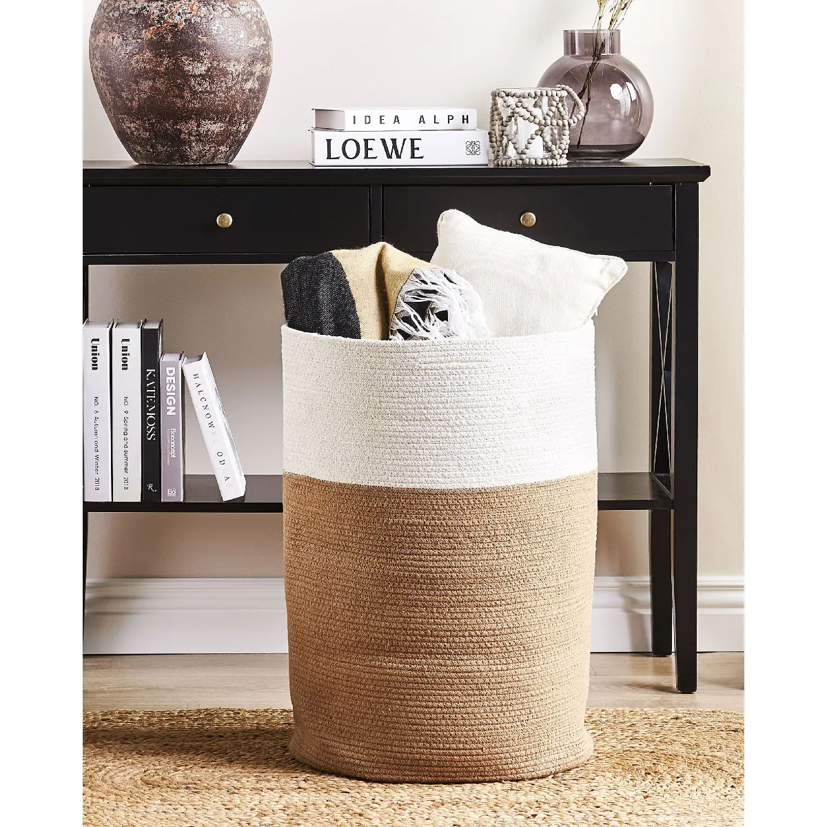 Beliani Panier ARDESEN - Beige et Blanc