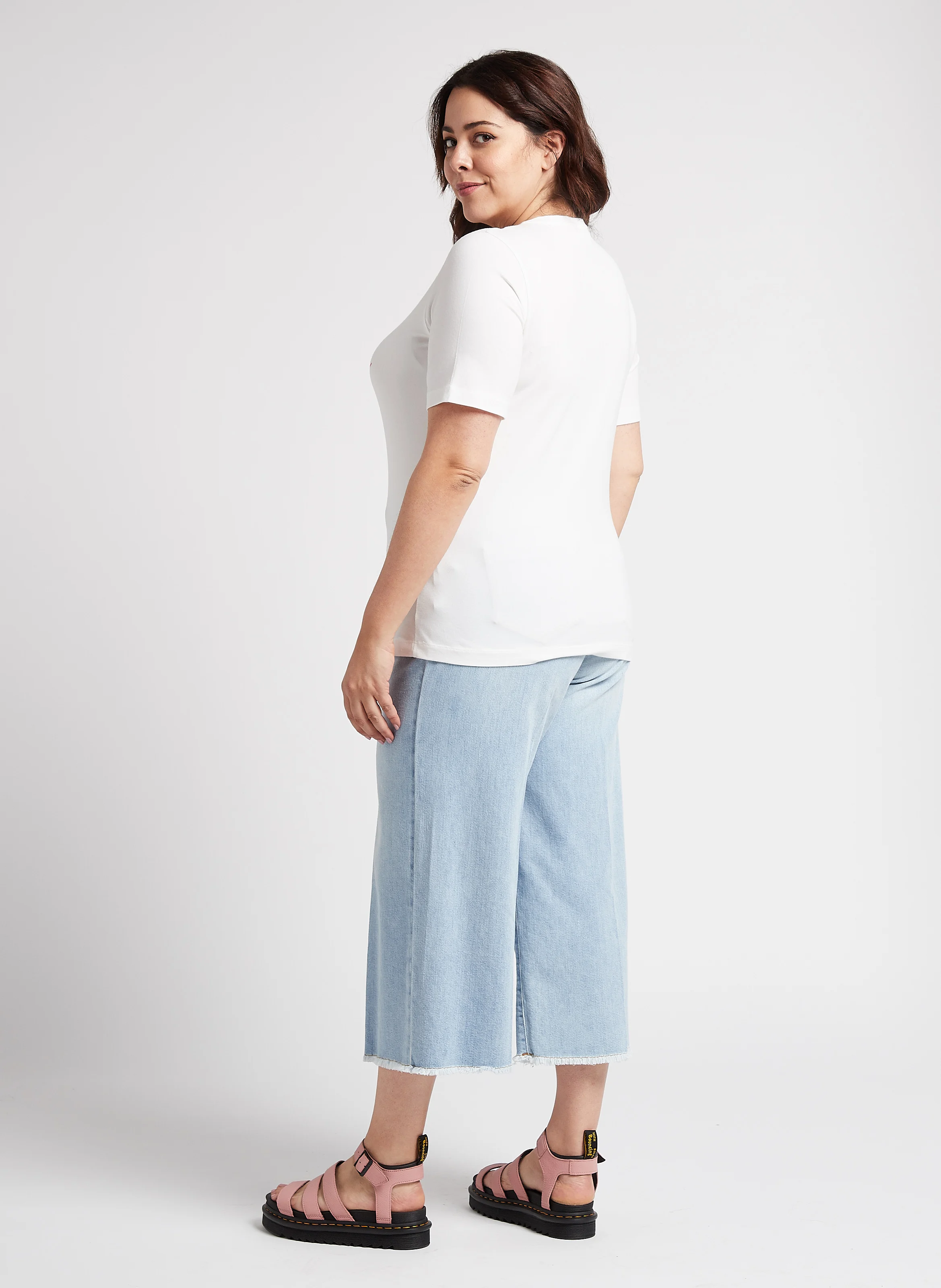 IDRA - Jean cropped en coton mélangé| Bleu