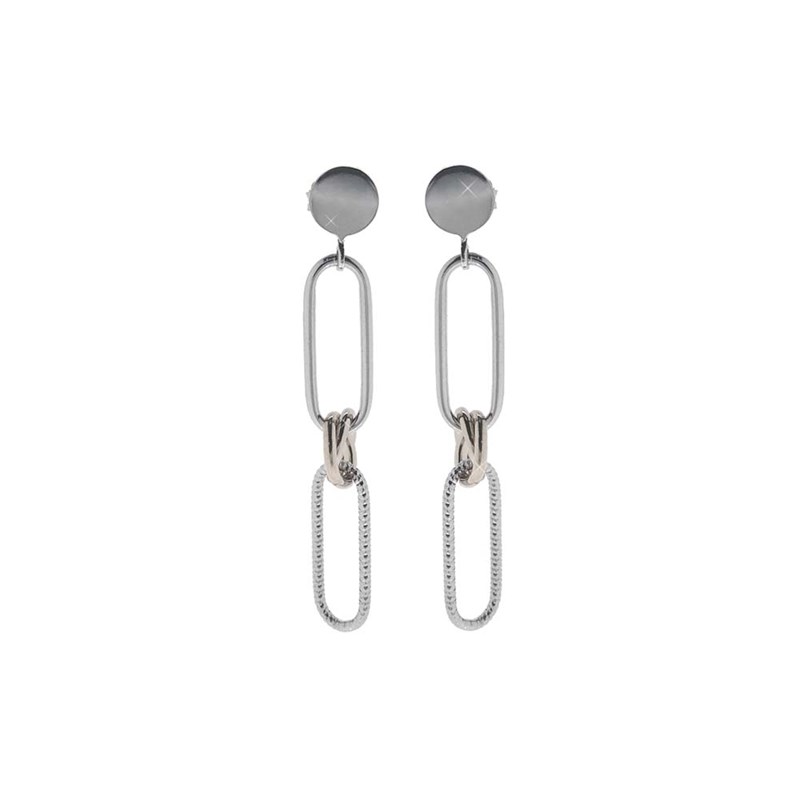 Boucles D'oreilles Longues Argent Rhodié Diamantée élégante