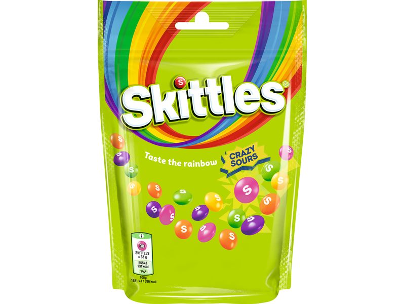 Skittles Crazy Sours 152 g Saure Kaubonbons mit Fruchtgeschmack