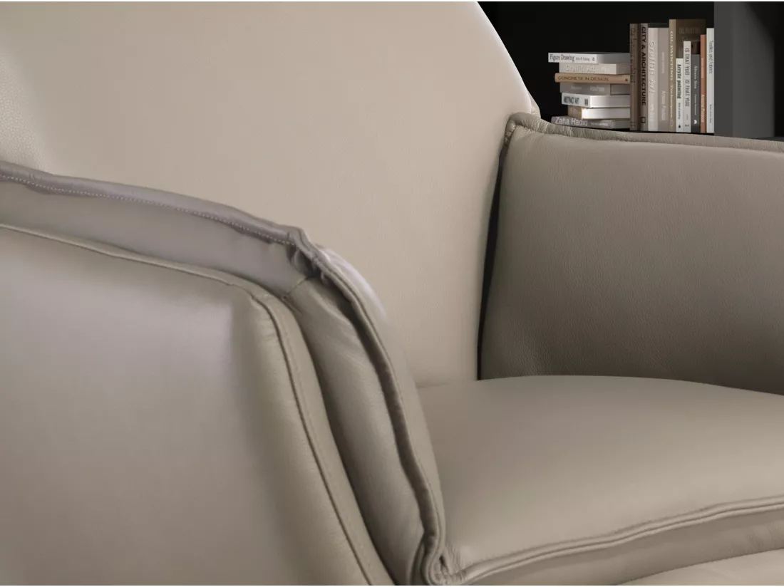 Fauteuil pivotant en cuir gris foncé 5125 ANGEL CERDA