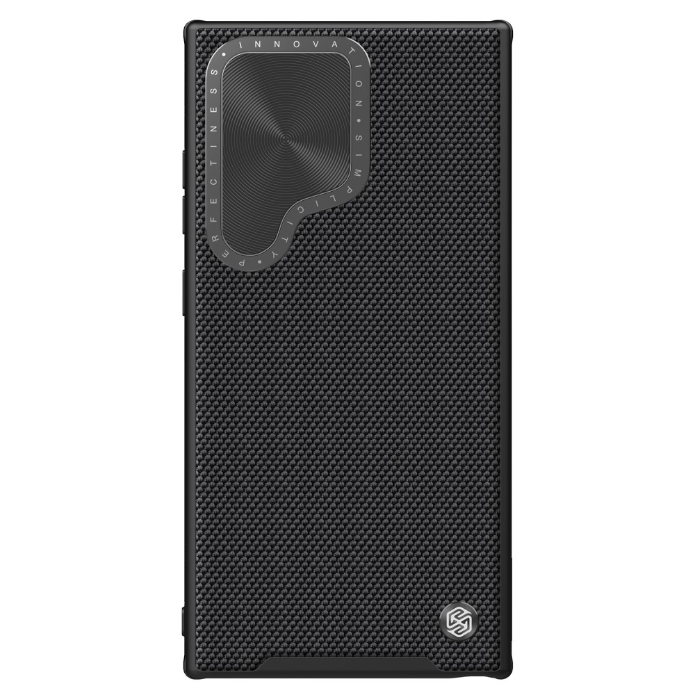 Samsung Galaxy S24 Ultra Hybrid Hardcase Hülle mit TPU Bumper im Nylon Design   Kamera Kickstand und MagSafe-Modul - Schwarz