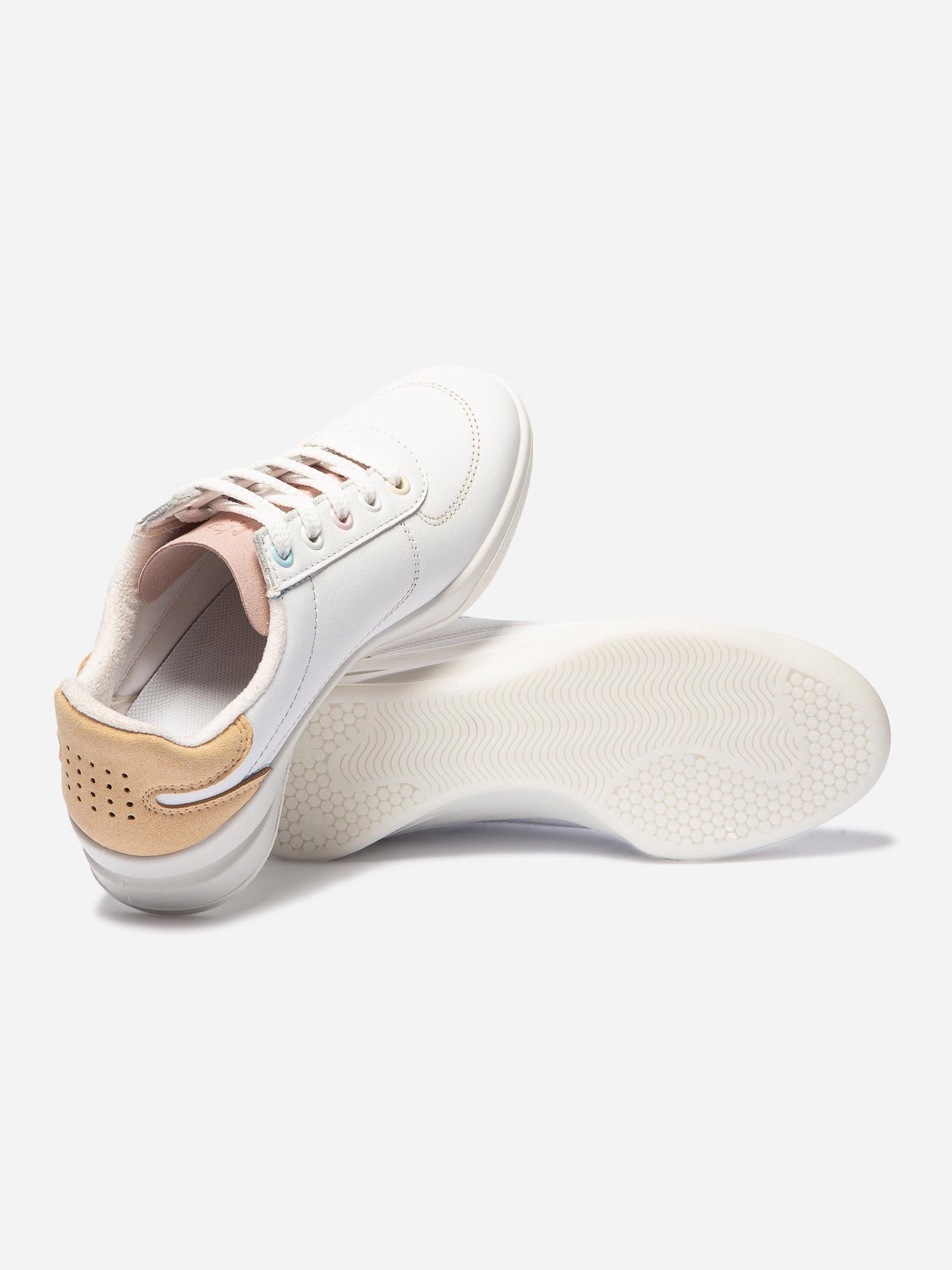 Baskets Femme Fabriquées en France Cuir Blanc Jaune