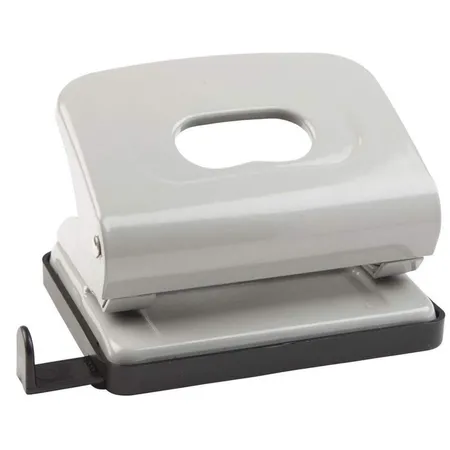 Idena Metall-Locher mit Anschlagsschiene, grau