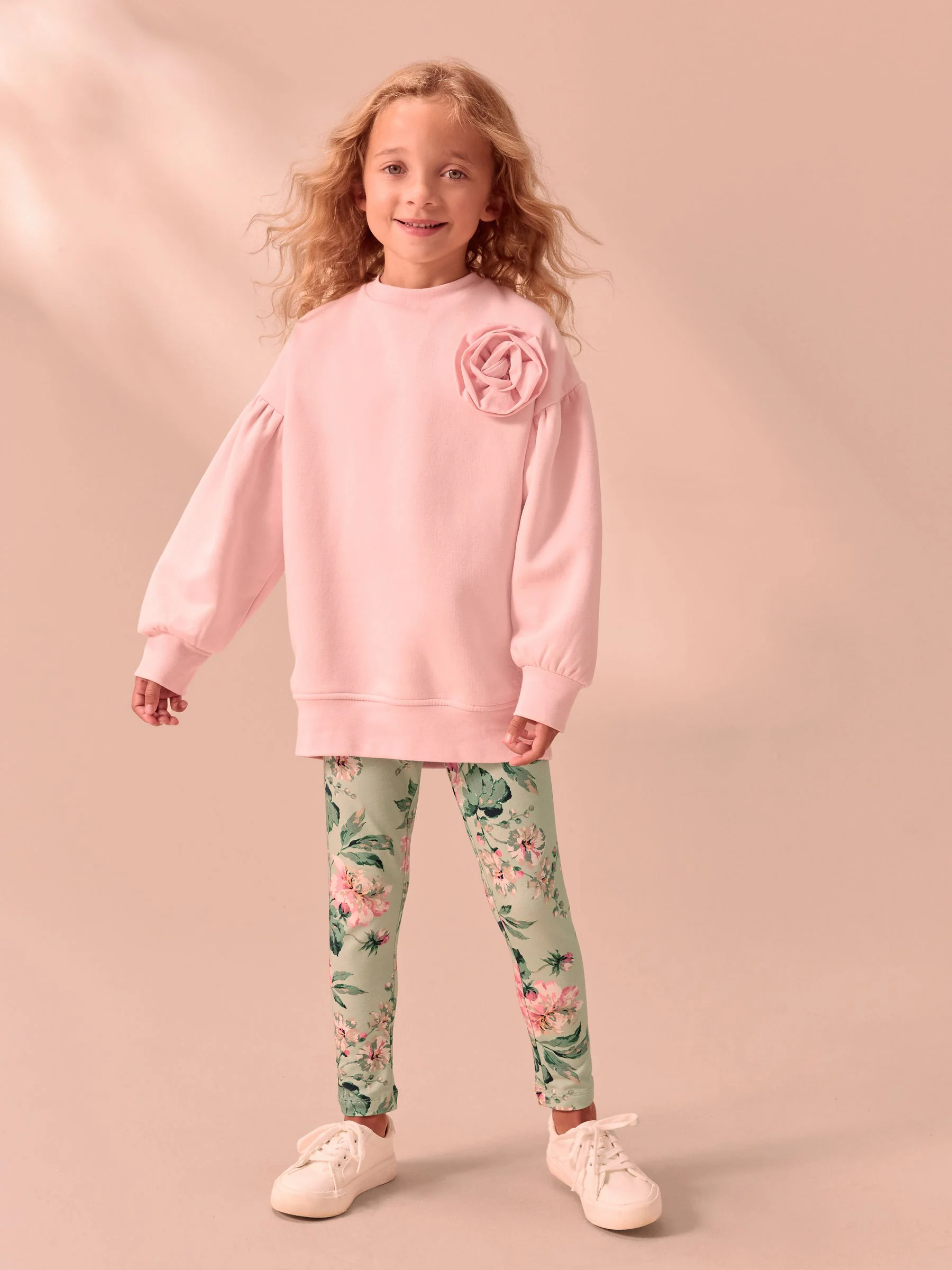 Roze/groen - Laura Ashley Sweatshirt and Leggings Set