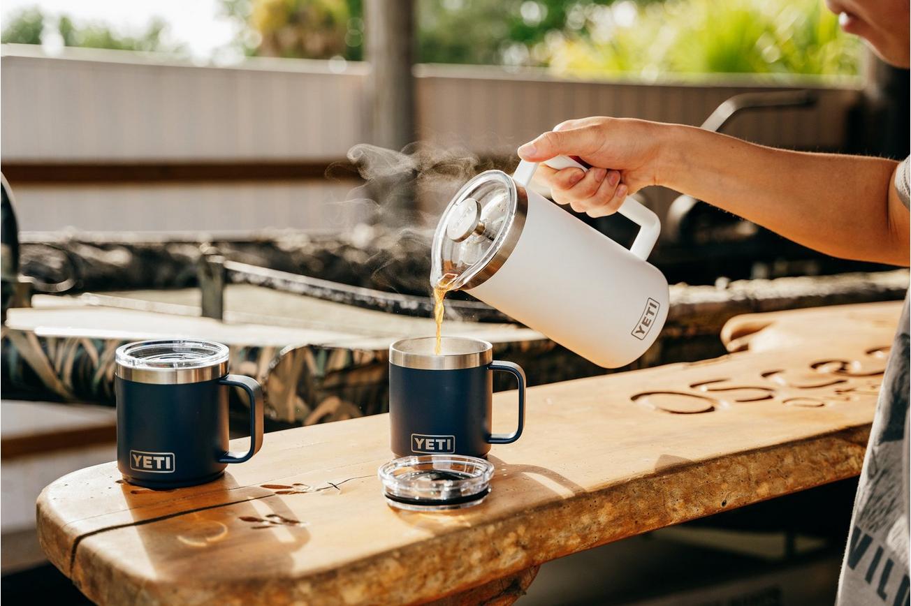 Yeti Rambler French Press 64oz Twist-To-Lock Lid, White, thermos french press, 1.9L