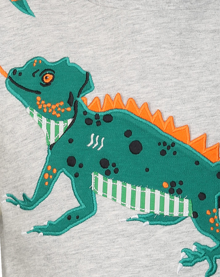T-Shirt ARCHIE LIZARD in grau melange
