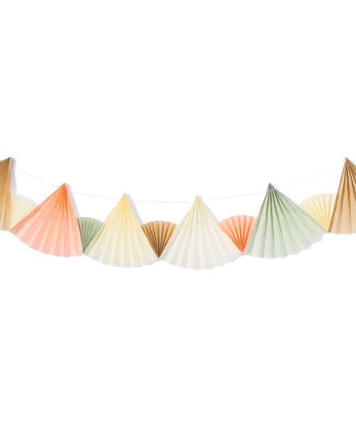 guirlande papier éventails pastel 6 m