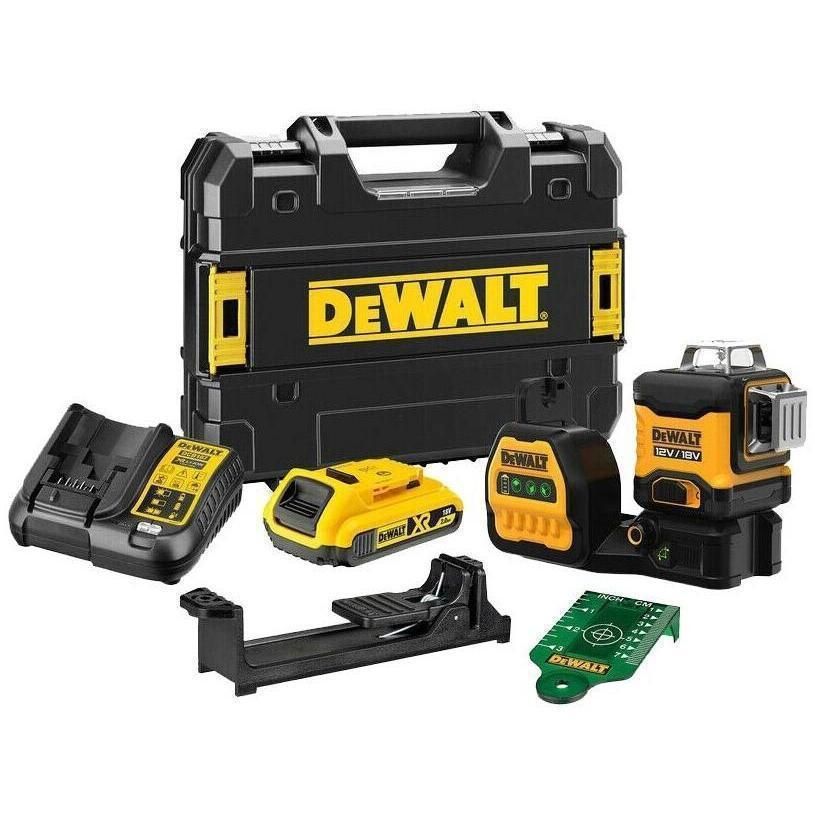 DeWALT DCE089D1G18 12V/18V Li-ion accu zelfnivellerende kruislijnlaser set (1x2.0Ah) in koffer