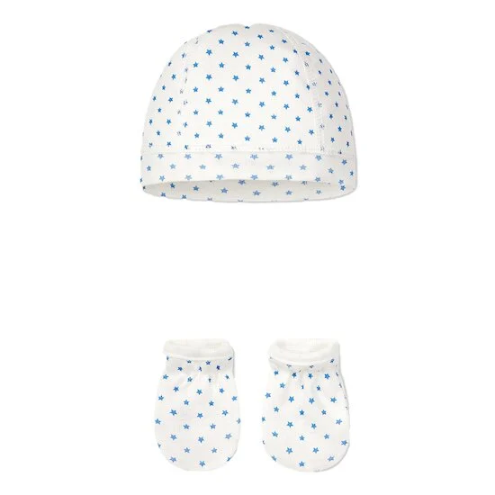 Lot Bonnet + Moufles en coton bio   Marshmallow        de               Petit Bateau