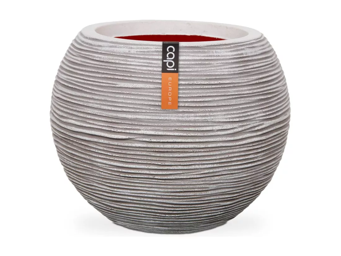 Pot à fleurs Rib Rond 62 x 48 cm Ivoire KOFI271