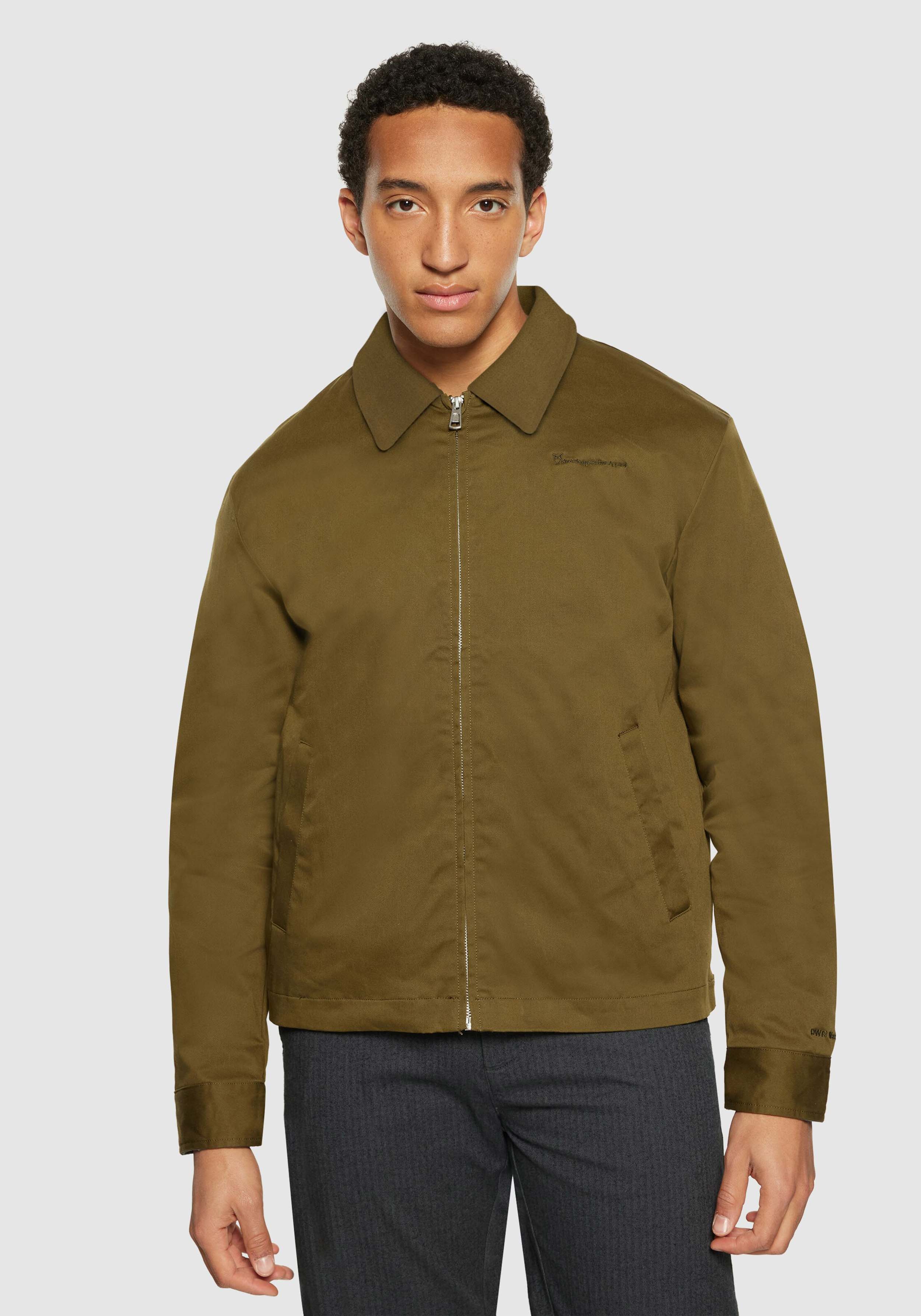 Knowledge Cotton Apparel Bomberjacke Waxed Canvas Bomber Jacket Dark Olive