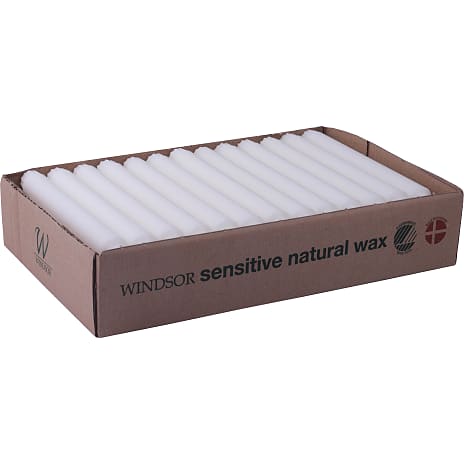 Windsor kronelys 2,2x20 cm 40-pak - hvid