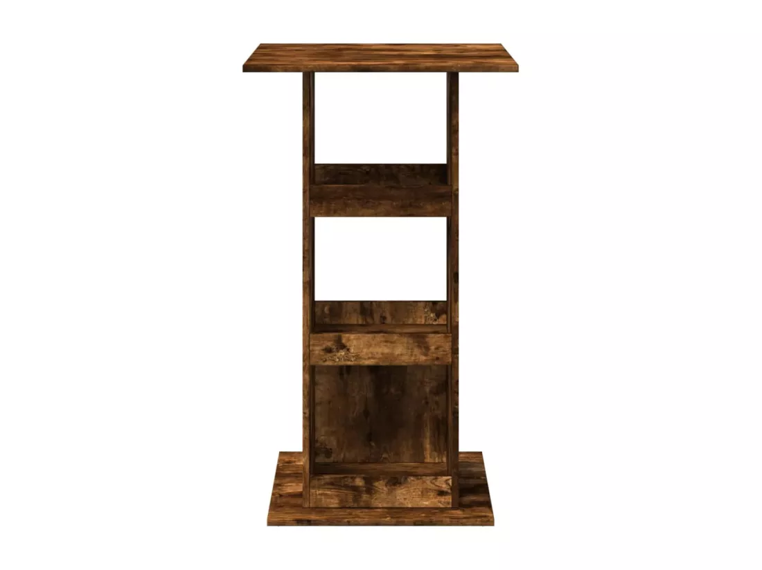 Table de bar avec rangement chêne fumé bois d’ingénierie