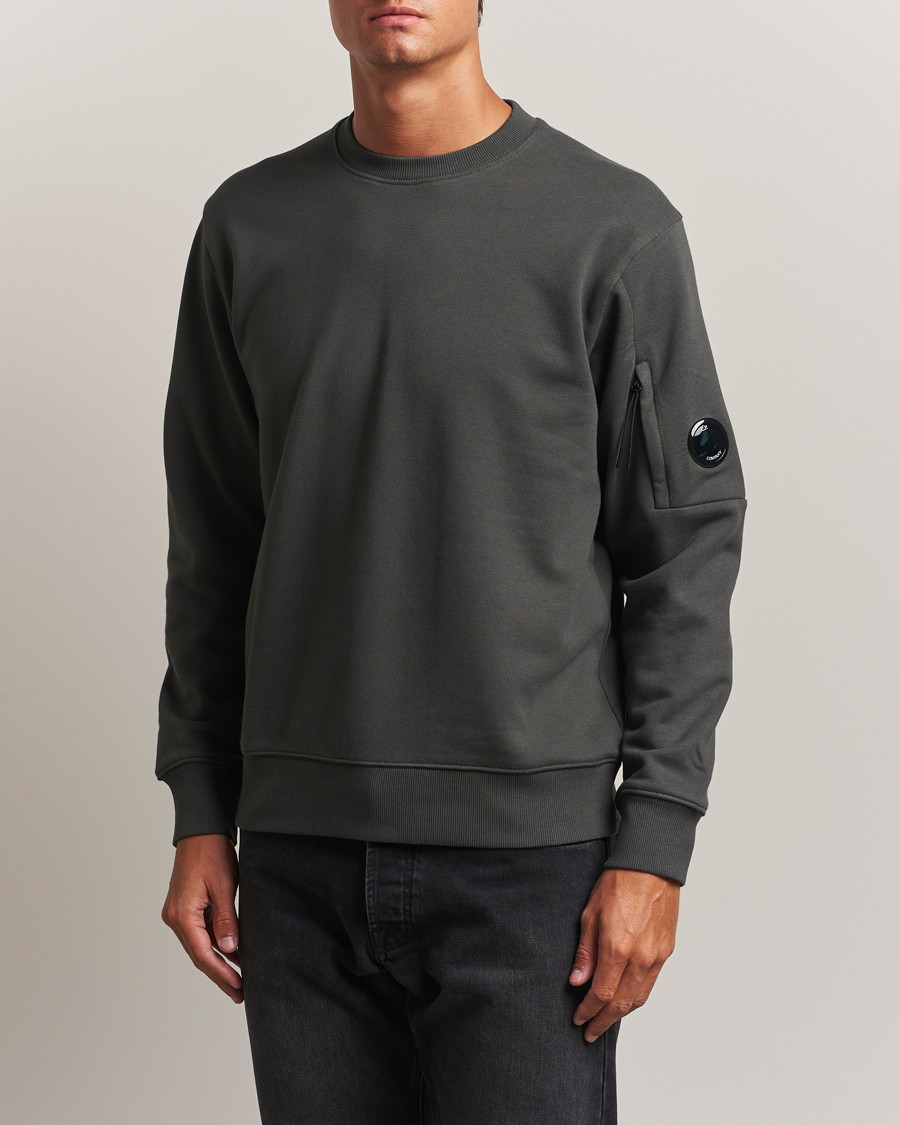 C.P. Company Diagonal Raised Fleece Lens Sweatshirt Grey