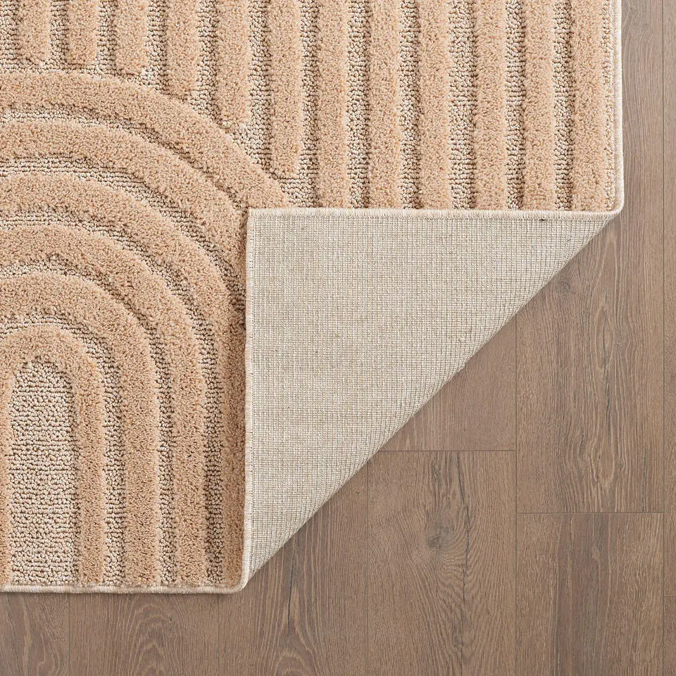 Modern Japandi Vloerkleed - Roze - Boho Scandinavisch - 200x290 cm Laagpolig