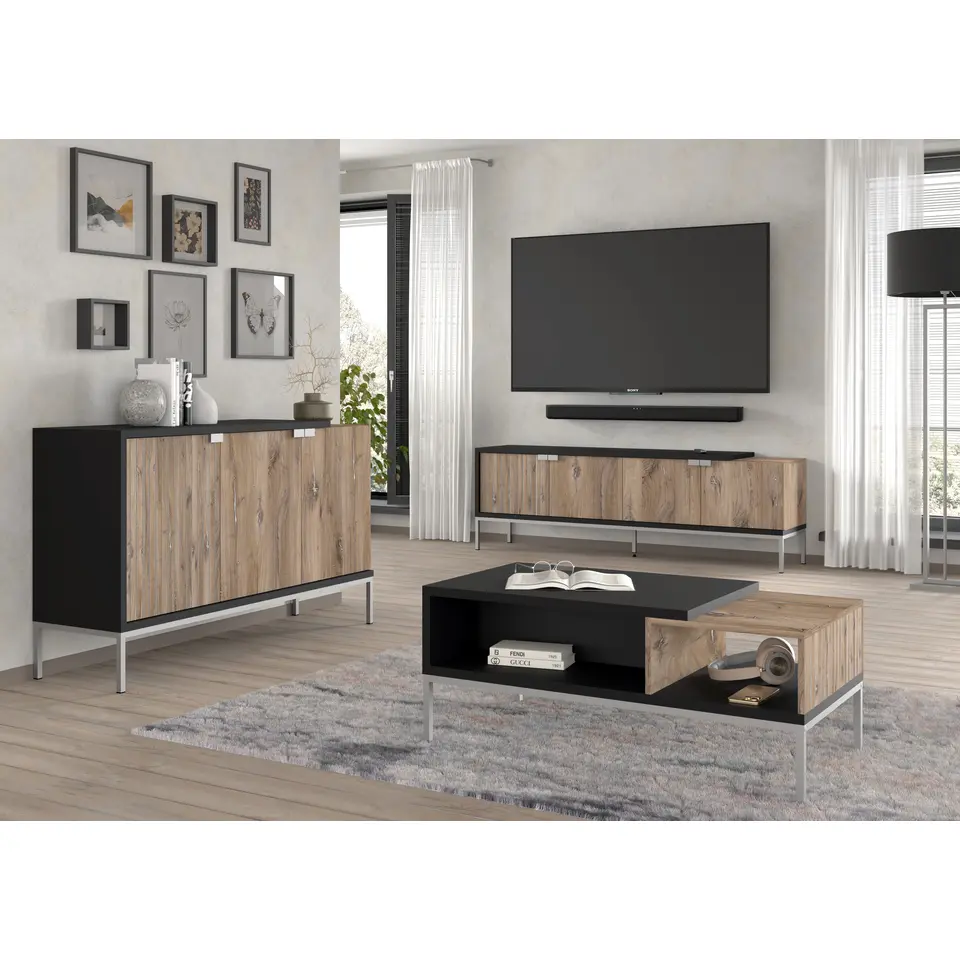 TOLEDO dressoir 190 cm 4D flagstaff eiken
