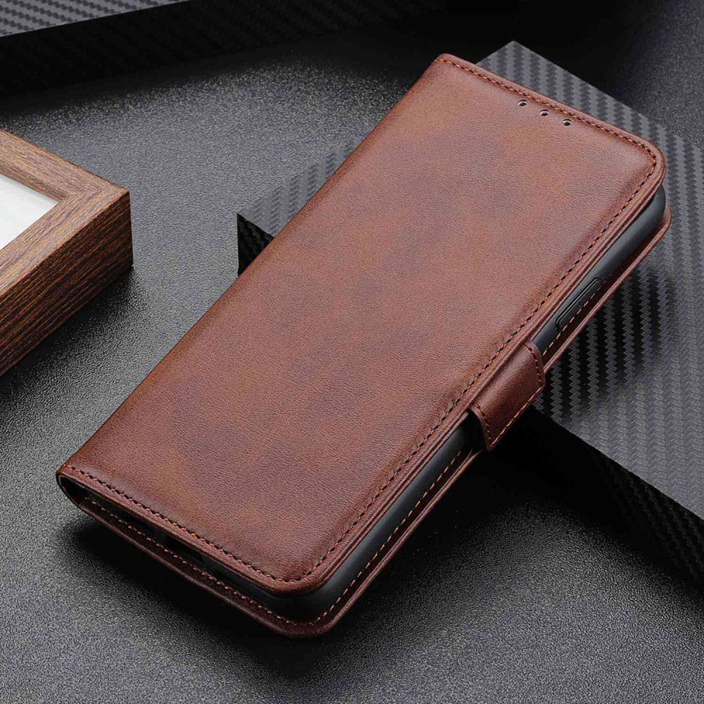 Samsung Galaxy S23 5G Vintage Leder Tasche Flip Cover Fashion Design - Braun