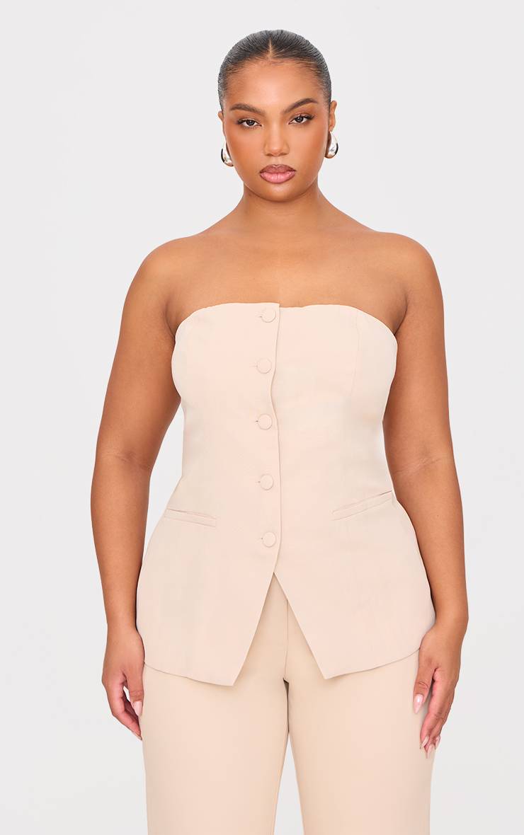 Gilet Bandeau Boutonné Grande Taille