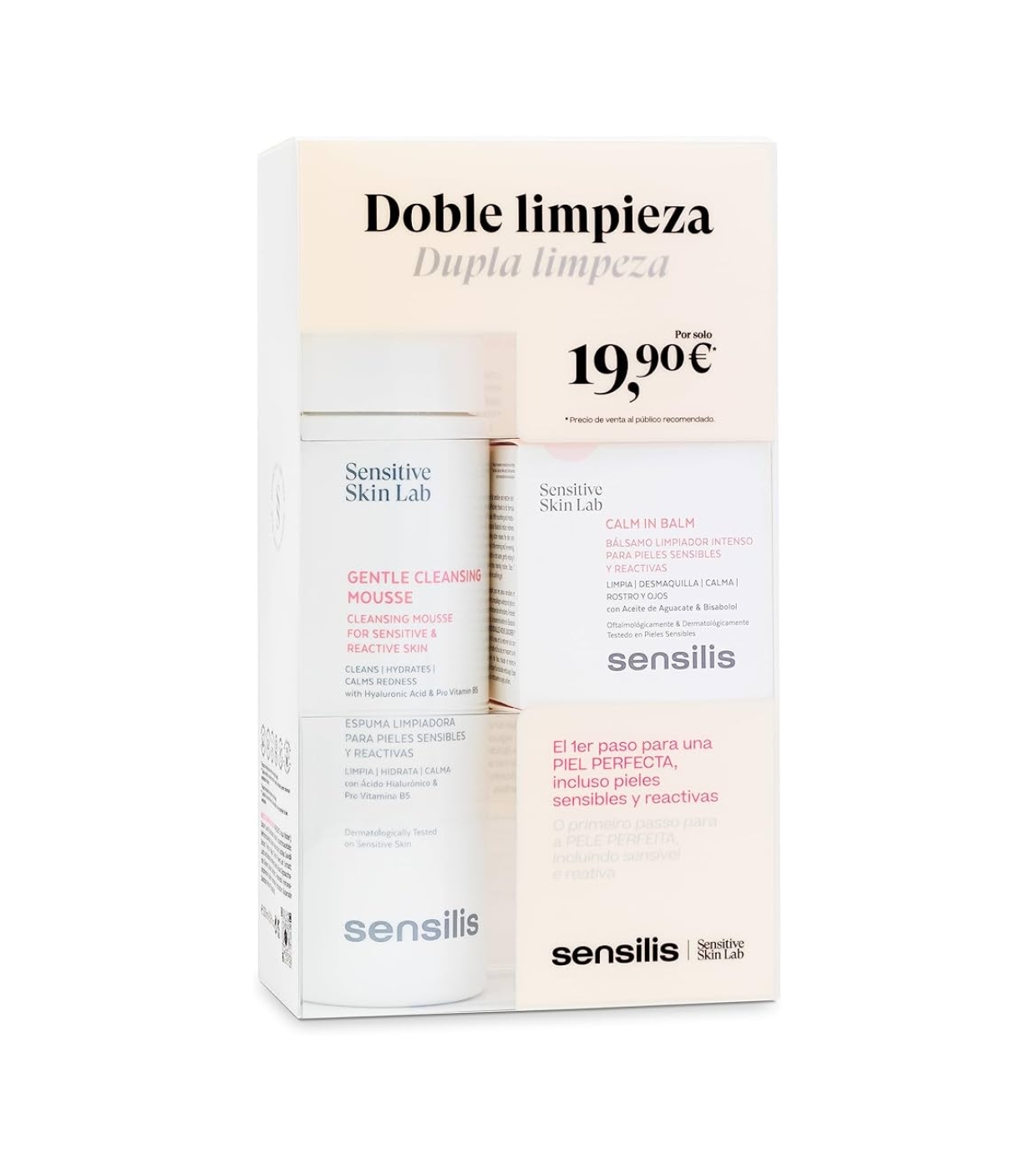 Sensilis - Kit de limpeza dupla Gentle Cleansing Mousse + Calm In Balm