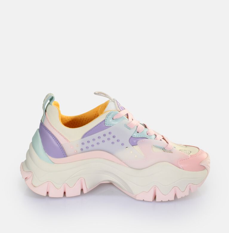 Trail Baskets basses véganes, pastel multicolore