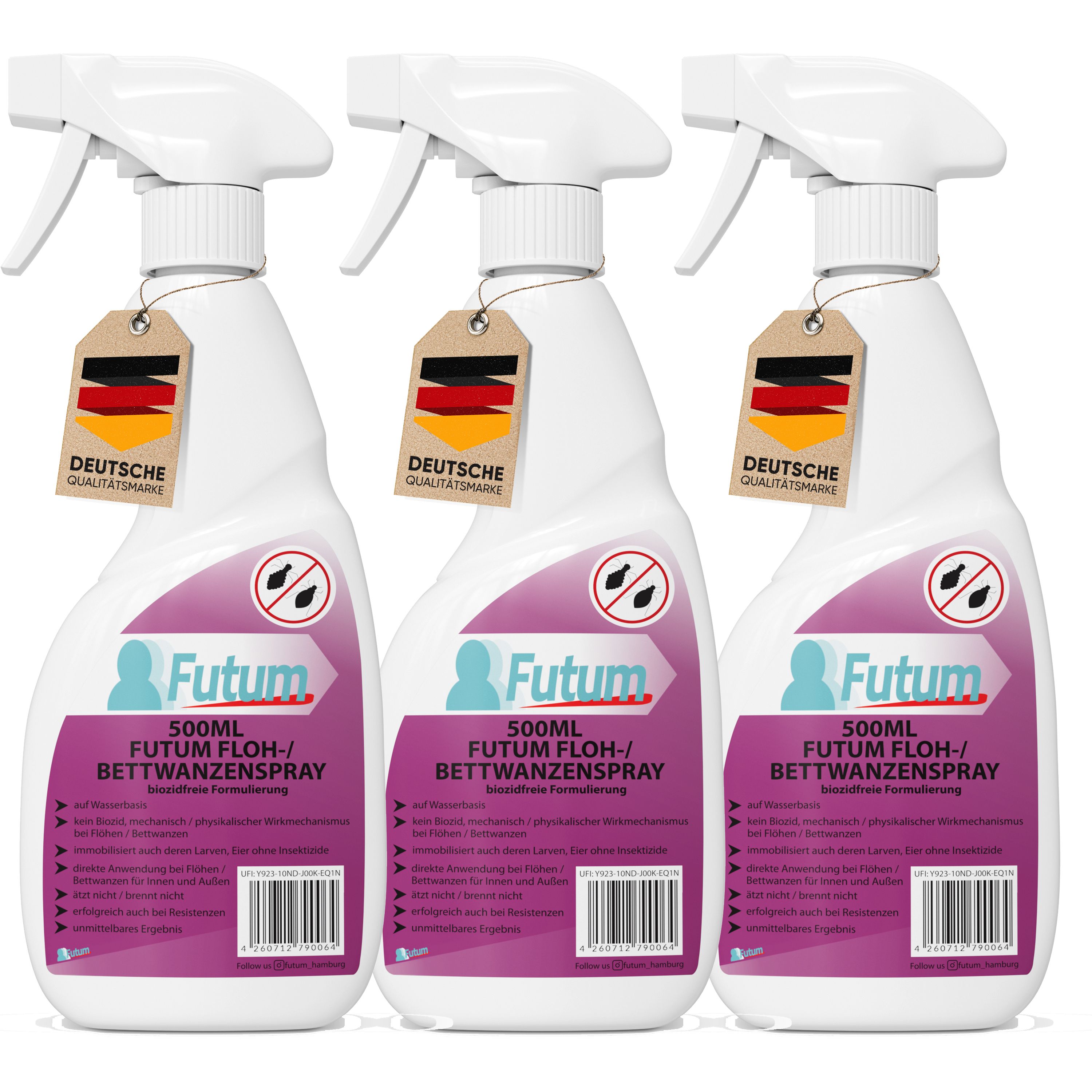 FUTUM 2x500ml Bettwanzen- / Flohspray