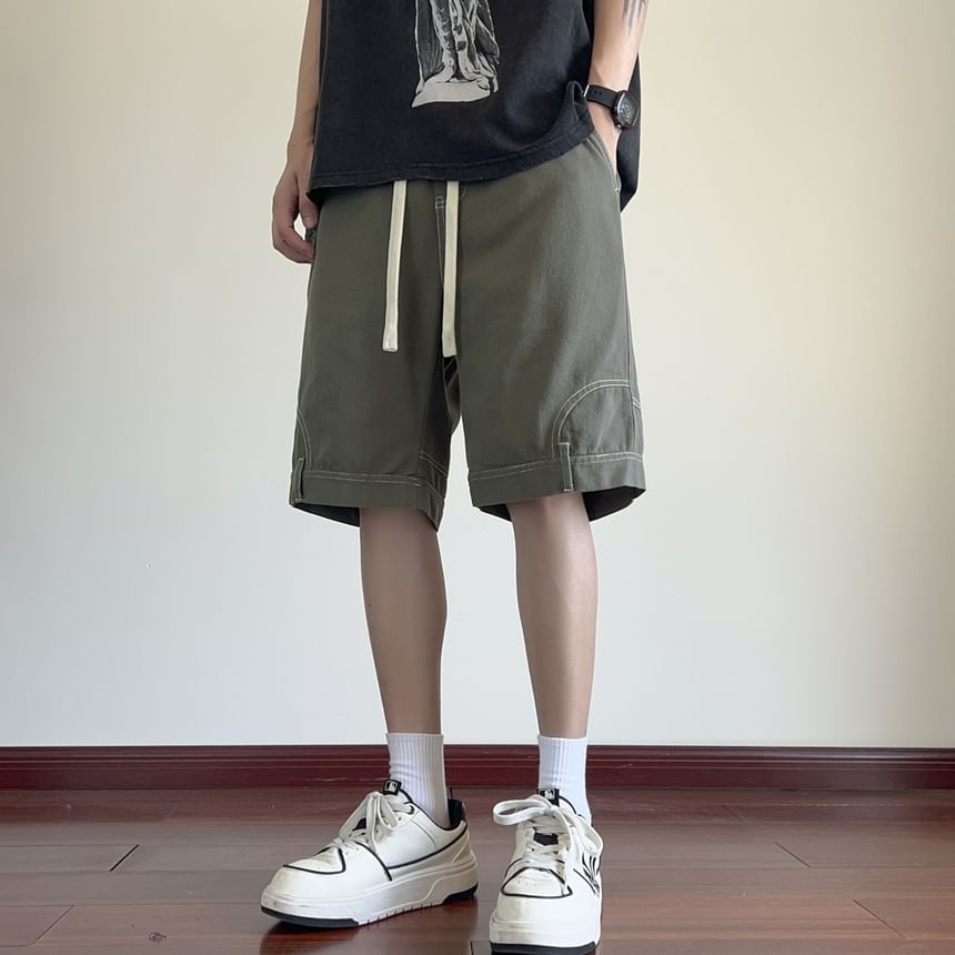 Drawouf - Omgekeerde wijde denim shorts