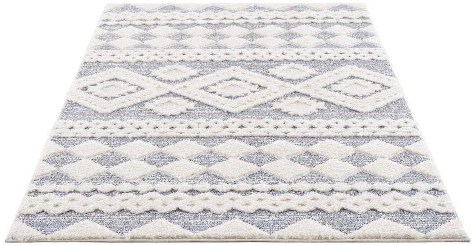 Carpet City Hochflor-Teppich »Focus 3005« rechteckig 20 mm Höhe Läufer, Boho, Hochtief-Muster/ 3D-Effekt, für Wohnzimmer, Schlafzimmer