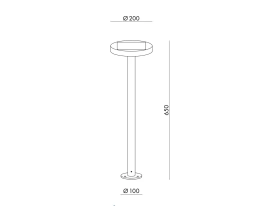 Borne de sol LED solaire Nap anthracite 2,2w alimentée par batterie IP54 h. 65 cm