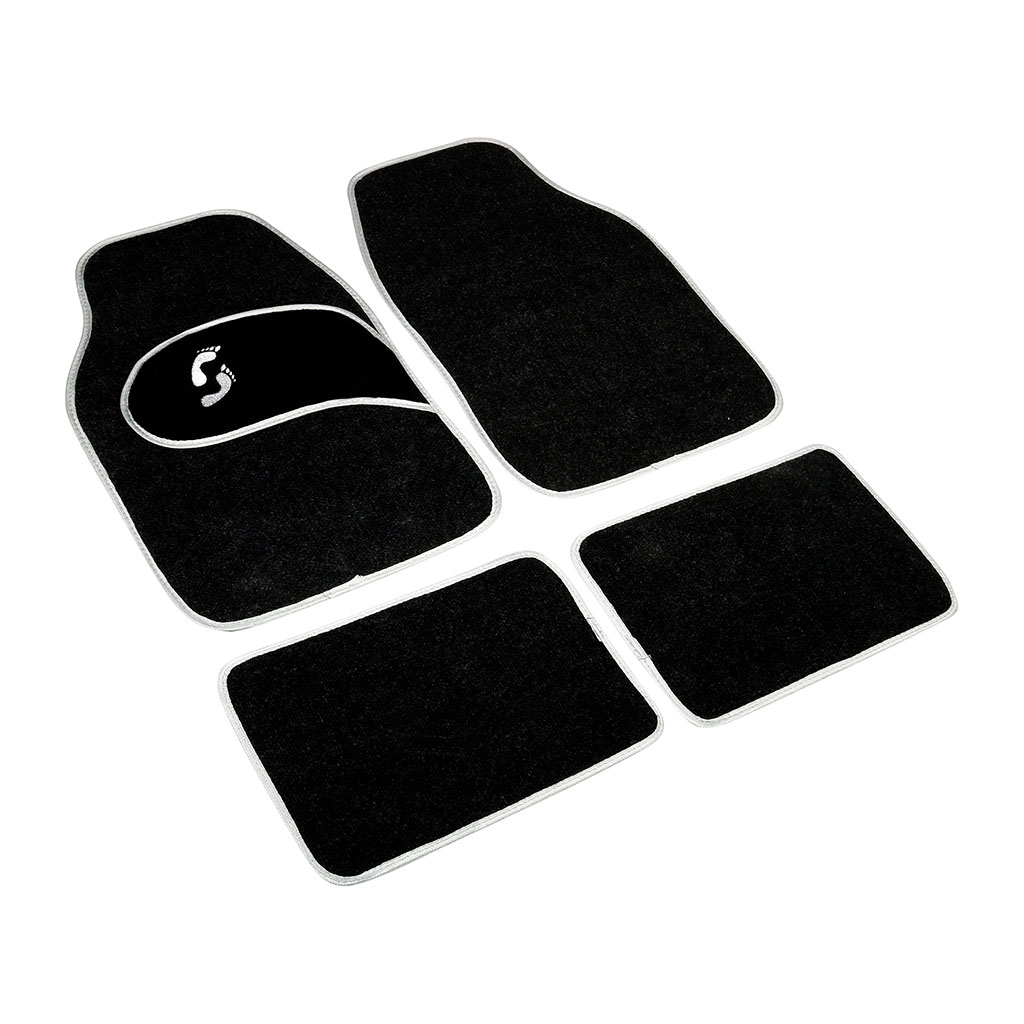 Lot de 4 tapis moquette brodé