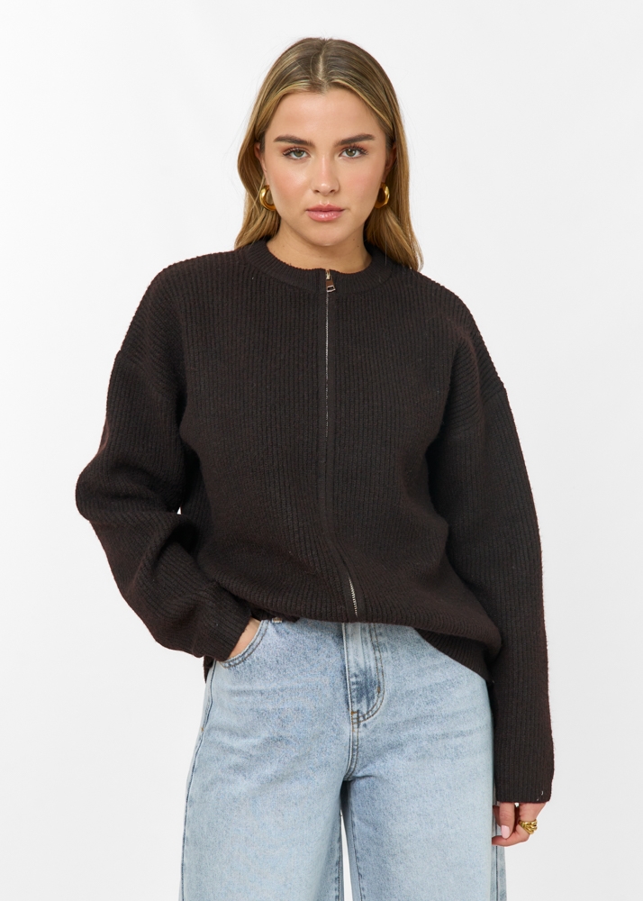 Eline vest choco bruin