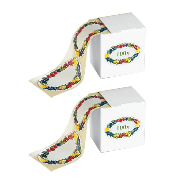 Lot 200 étiquettes décor fruits Wenko by Maximex