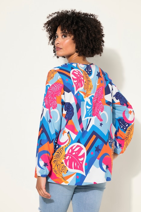 Bluse, Tiger Mustermix, Langarm