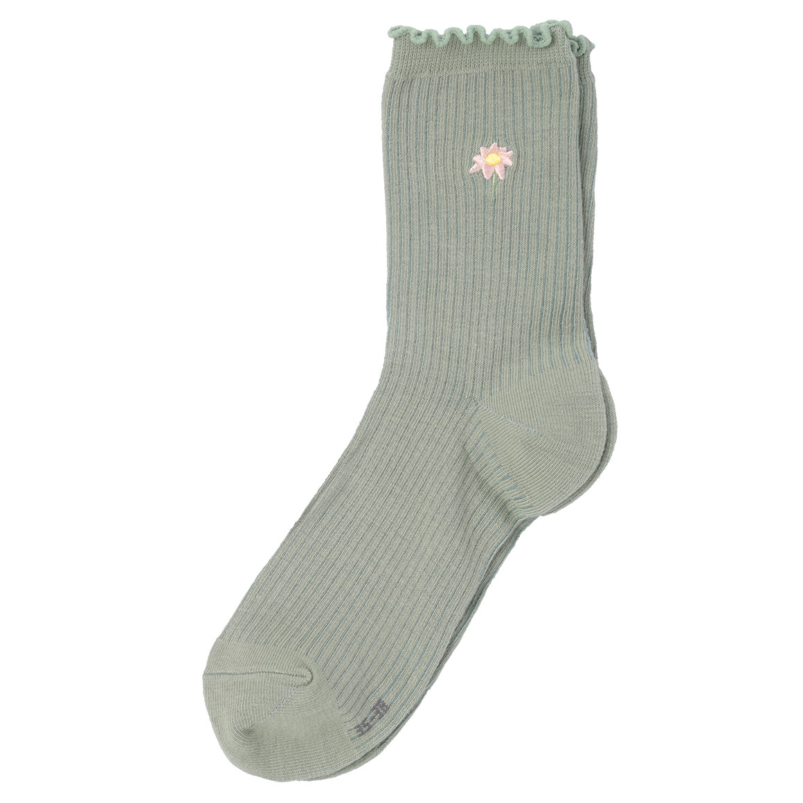 Gina Benotti 4 Paar Damen Socken mit Blumen-Stickerei oliv / weiss / altrosa