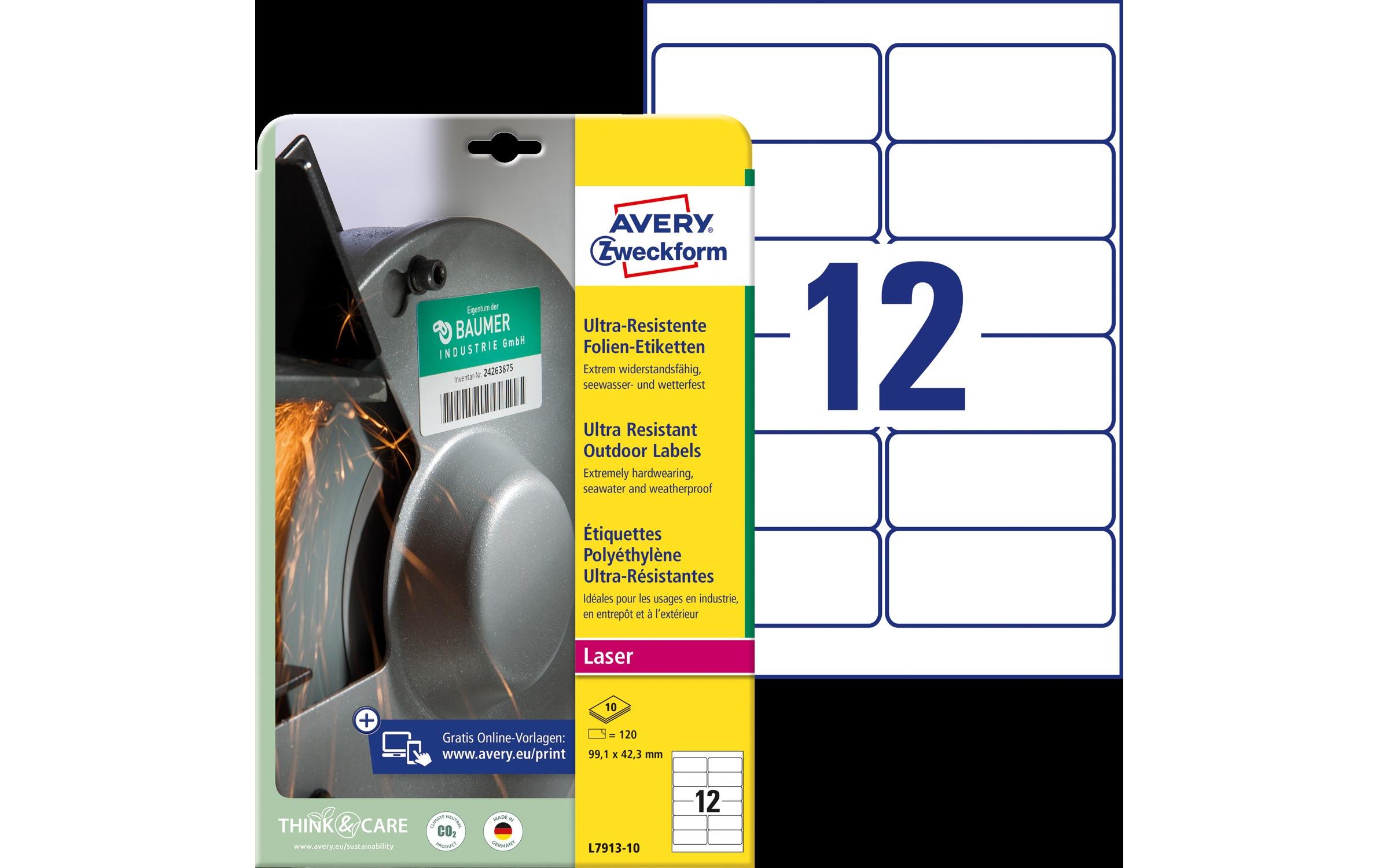 Universal-Etiketten Ultra-resistent 99.1 x 42.3 mmUniverselle Etiketten für alle Drückerarten