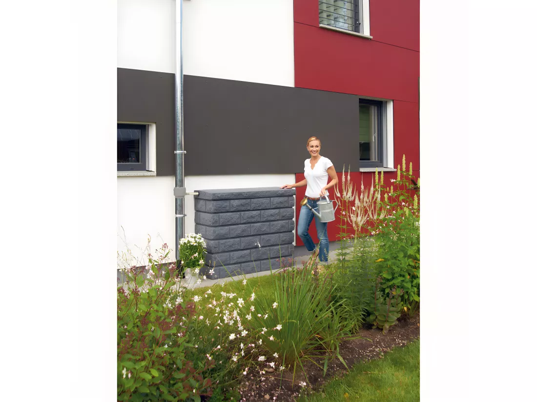 Récupérateur D'eau Aérien Apparence Pierre Rocky 400l